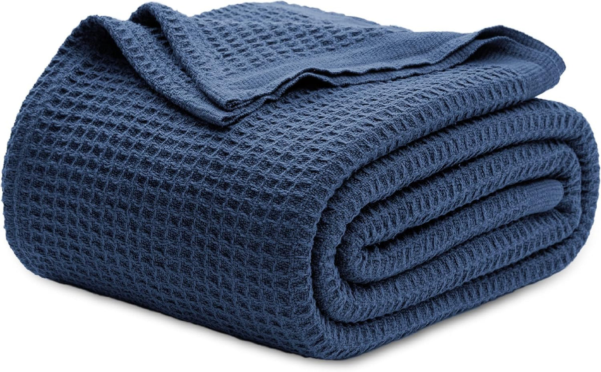 Waffelpiqué-Decke aus 100 % Baumwolle von Cozy Haven in Queensize — weiche, atmungsaktive, offen gewebte Struktur