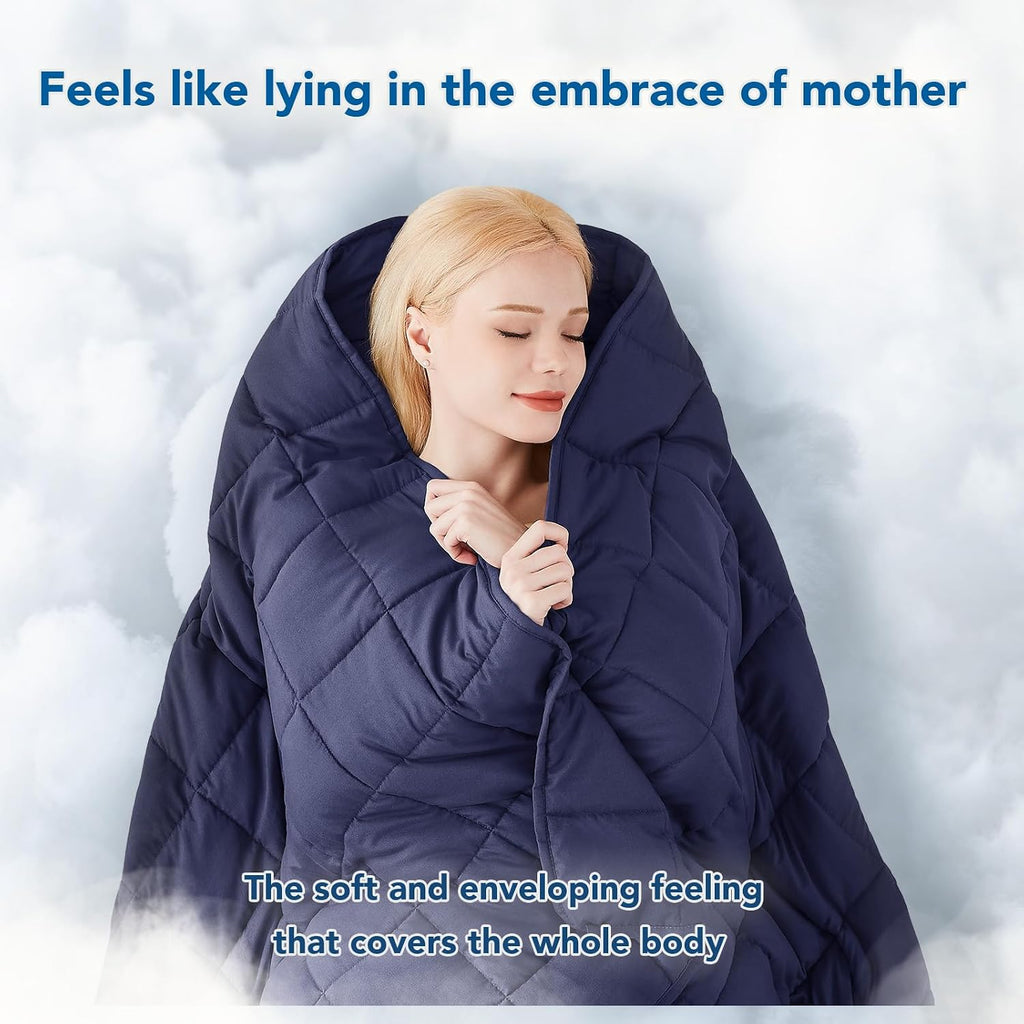 Pătură ponderată Cozy Comfort — țesătură din microfibră răcoritoare, umplutură cu reglare termică