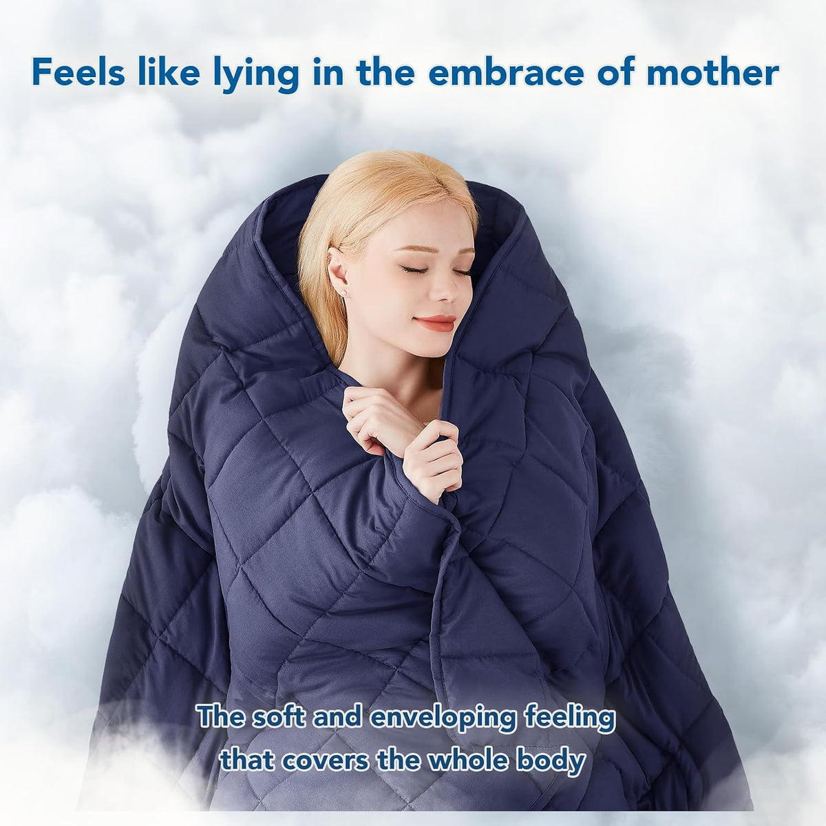 Pătură ponderată Cozy Comfort — țesătură din microfibră răcoritoare, umplutură cu reglare termică
