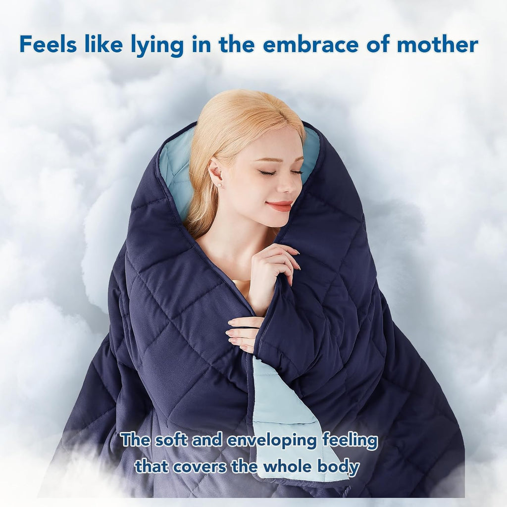 Pătură ponderată Cozy Comfort — țesătură din microfibră răcoritoare, umplutură cu reglare termică