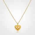 Hammered Heart Pendant Necklace — 18K Gold Plated Finish