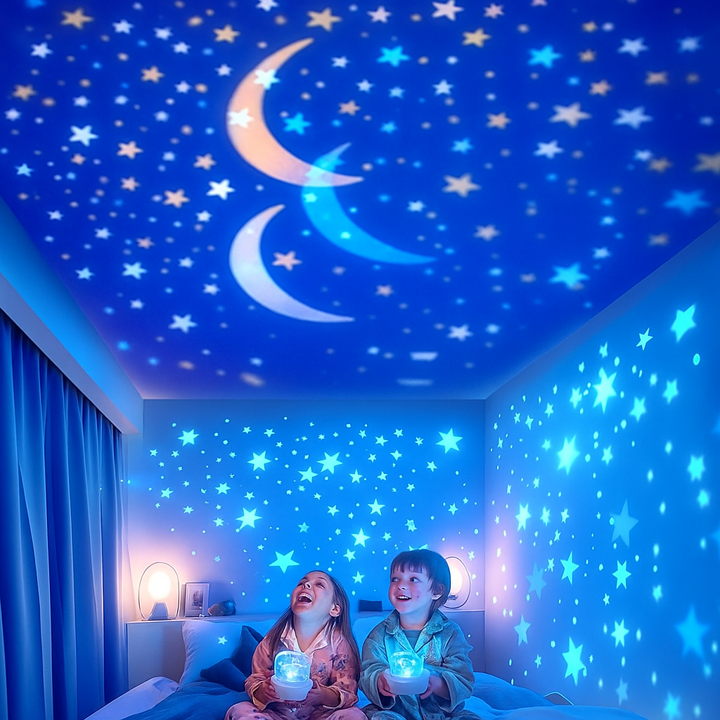 Kids Galaxy Star Projector Night Light — Portable LED Constellation & Nebula Display