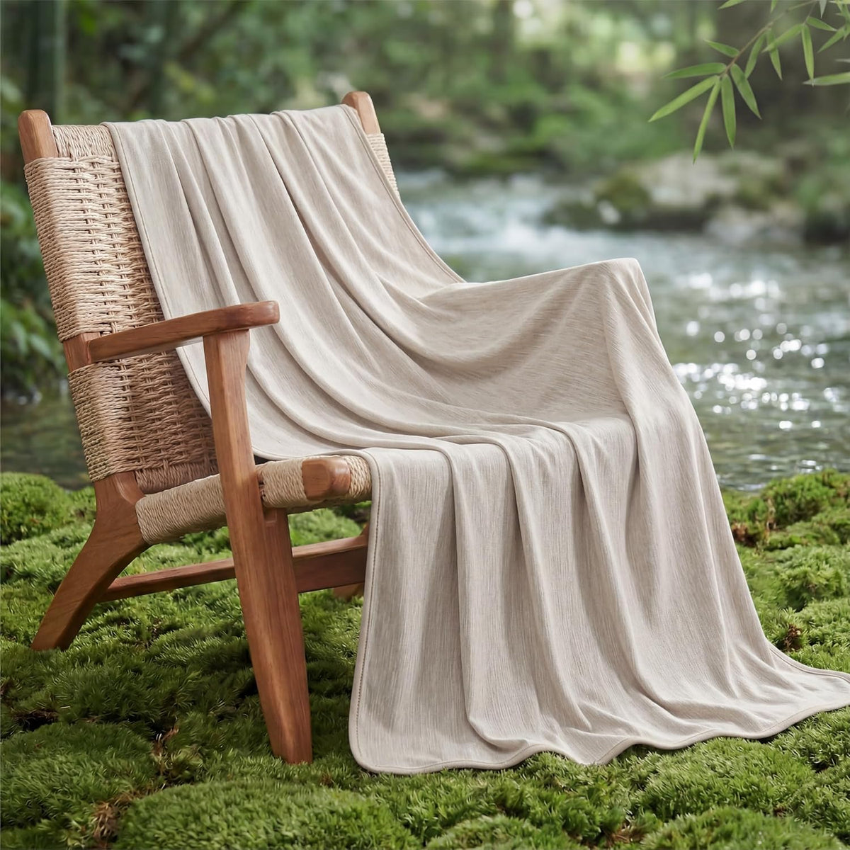 Cozy Comfort bambus-kølende plaid - let, temperaturregulerende