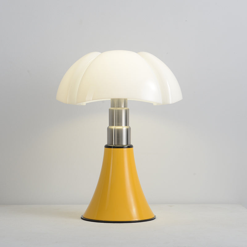 Lampada da tavolo a fungo rétro moderna — LED integrato, finitura lucida