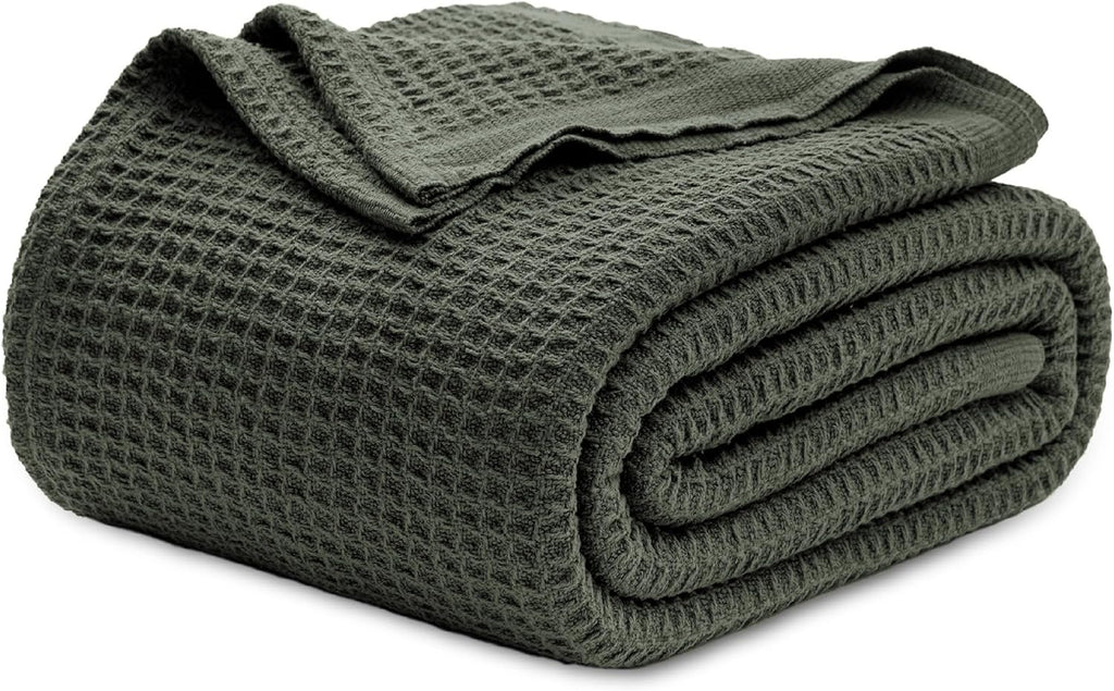 Waffelpiqué-Decke aus 100 % Baumwolle von Cozy Haven in Queensize — weiche, atmungsaktive, offen gewebte Struktur