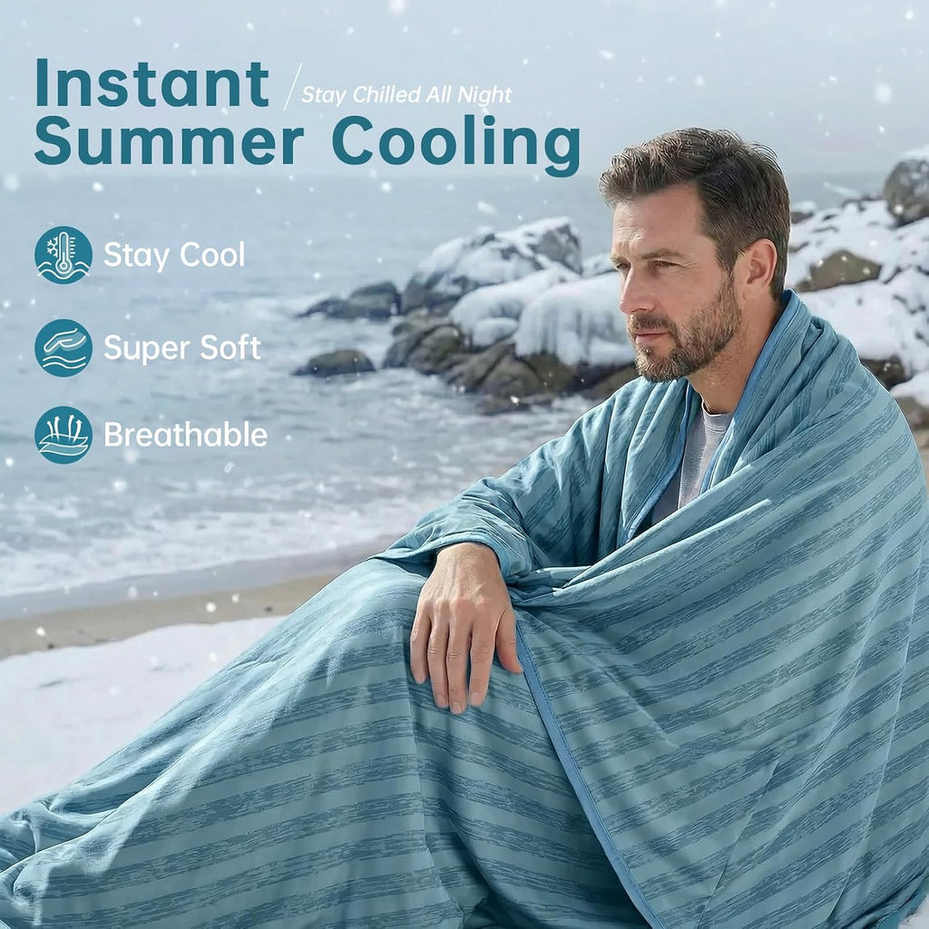 Chill Comfort Arc-Chill Cooling Blanket — 50 x 70 Inch Lightweight Portable Throw