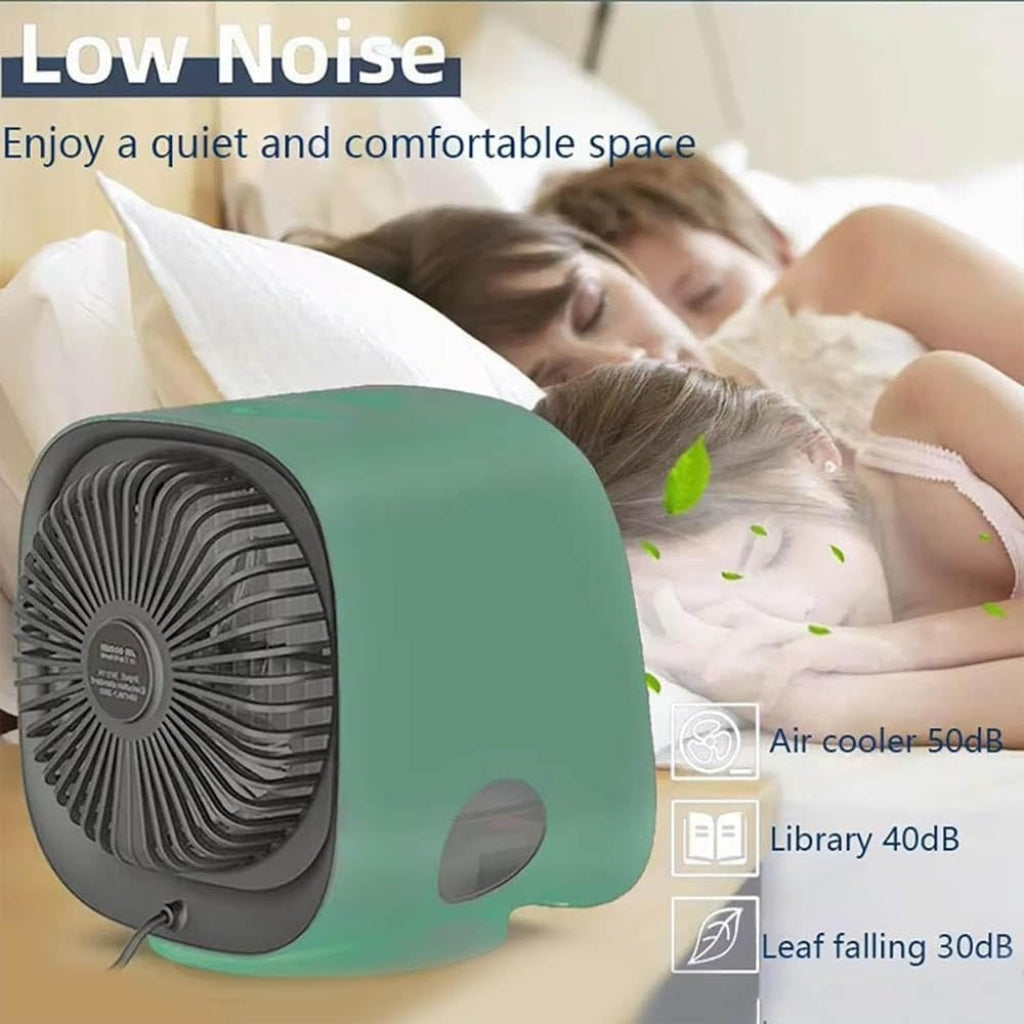 Aire acondicionado personal con alimentación USB — ventilador mini portátil, depósito de agua integrado