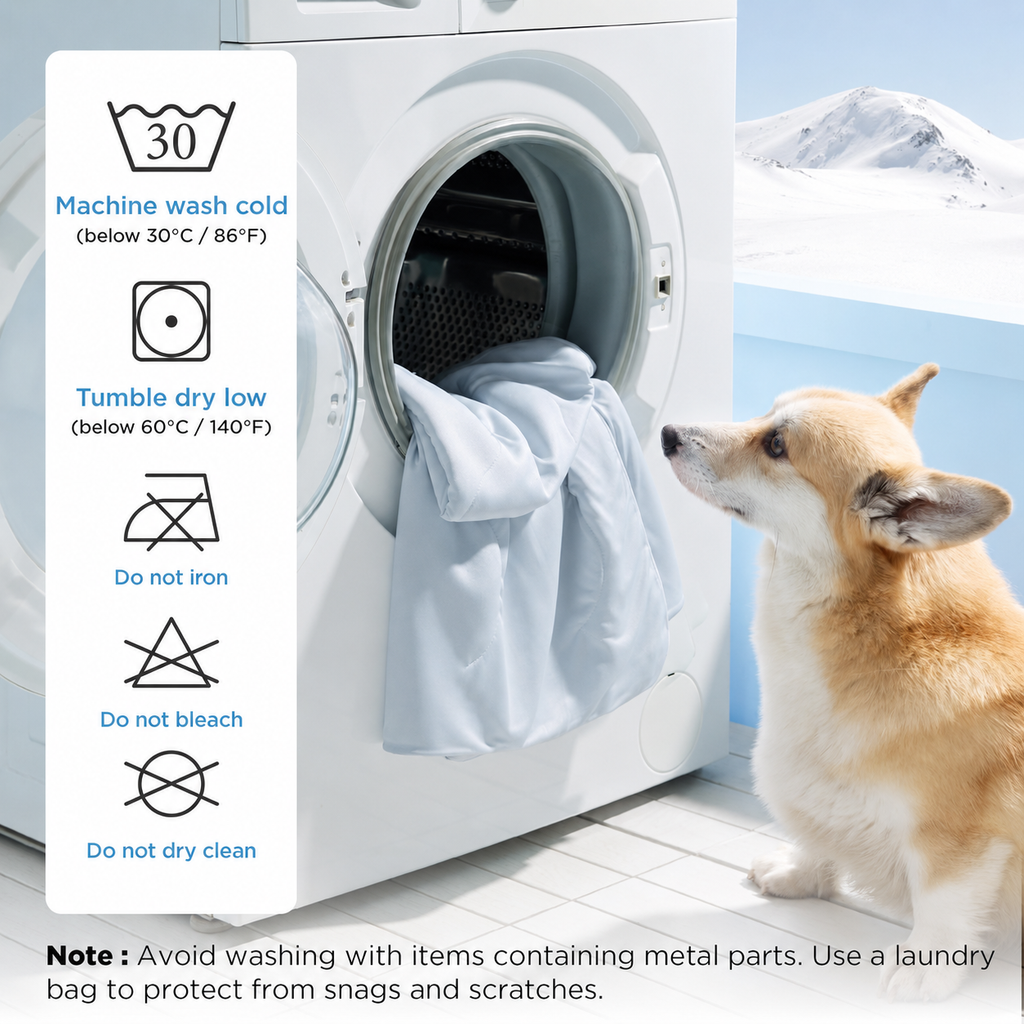 Cozy Paws stort køletæppe til hunde — åndbart fyld med luftkerne, let, vaskbart