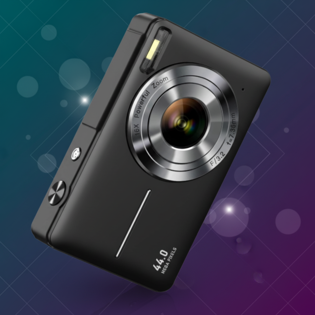 Kompakt retro point-and-shoot digitális fényképezőgép — 1080p videó
