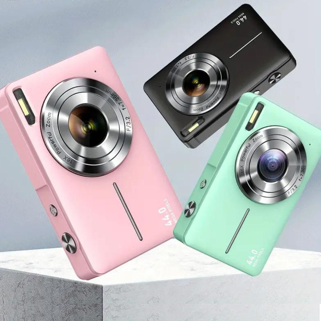 Kompakt retro point-and-shoot digitális fényképezőgép — 1080p videó