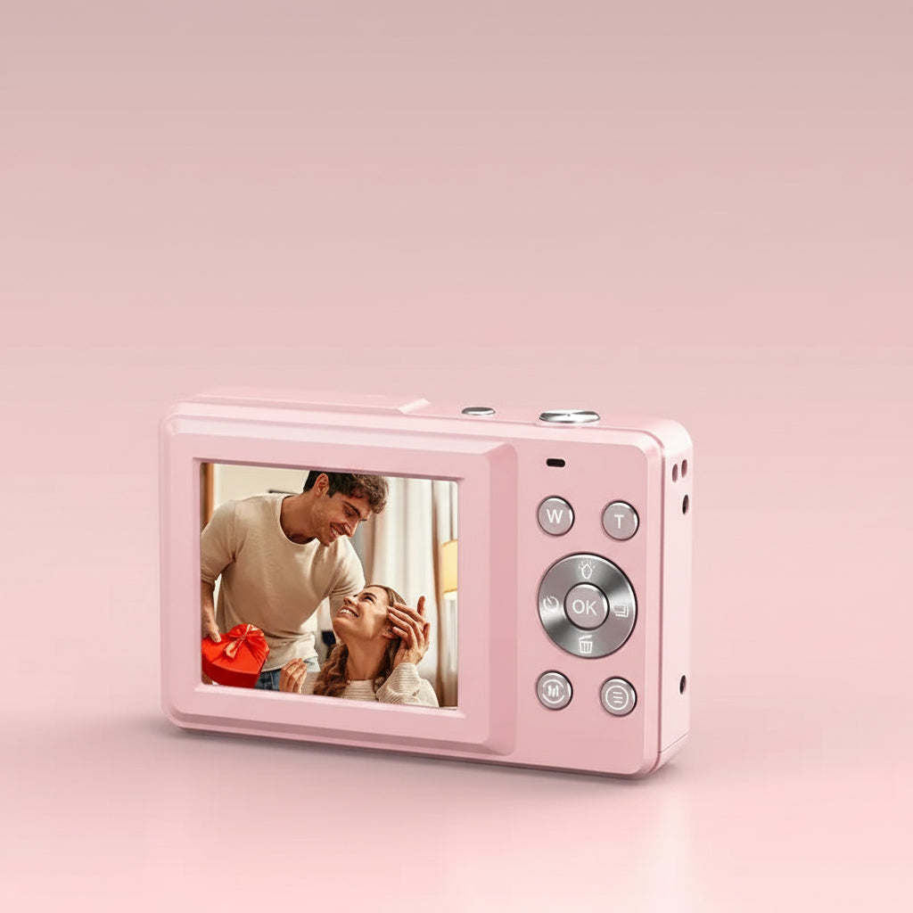 Kompakt retro point-and-shoot digitális fényképezőgép — 1080p videó