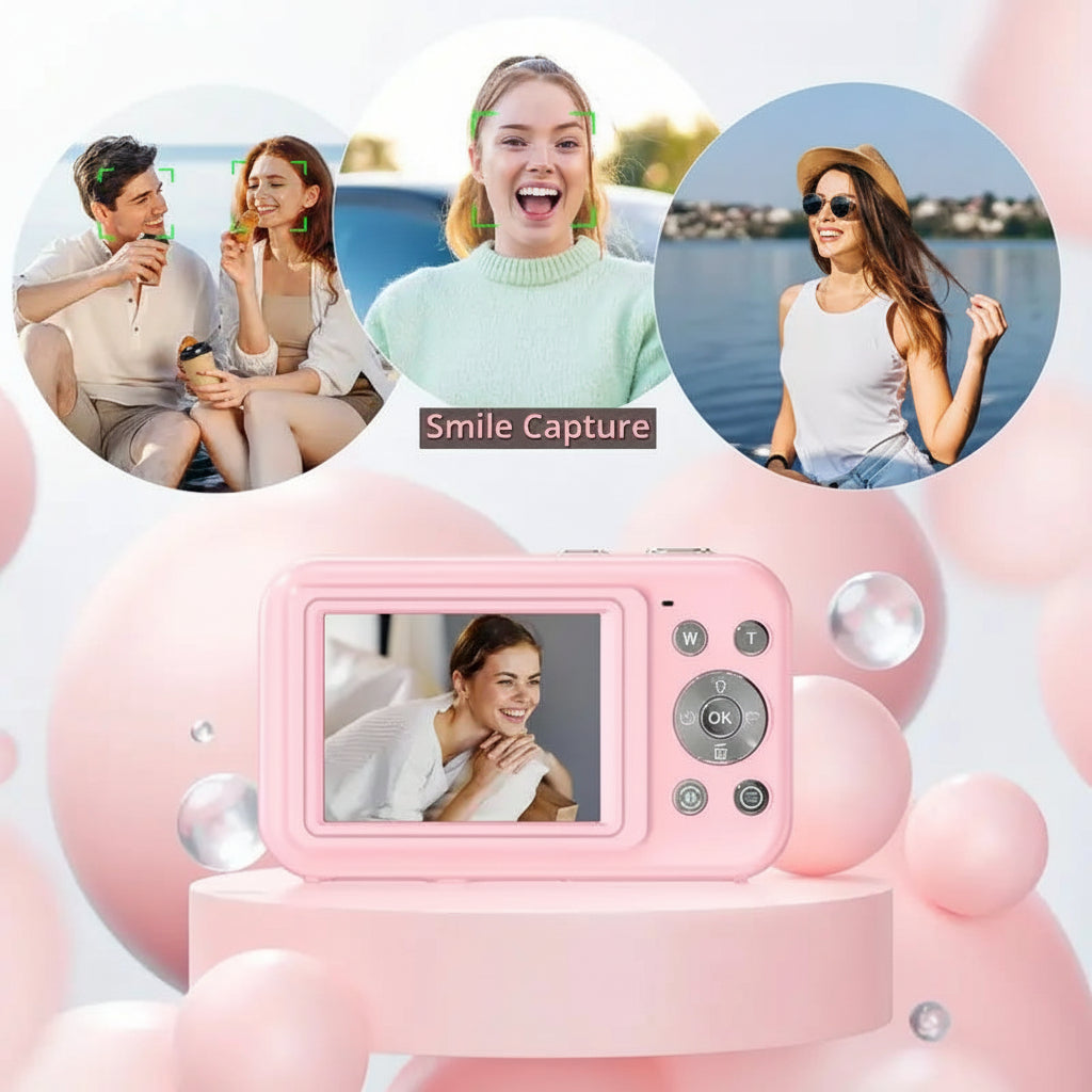 Kompakt retro point-and-shoot digitális fényképezőgép — 1080p videó