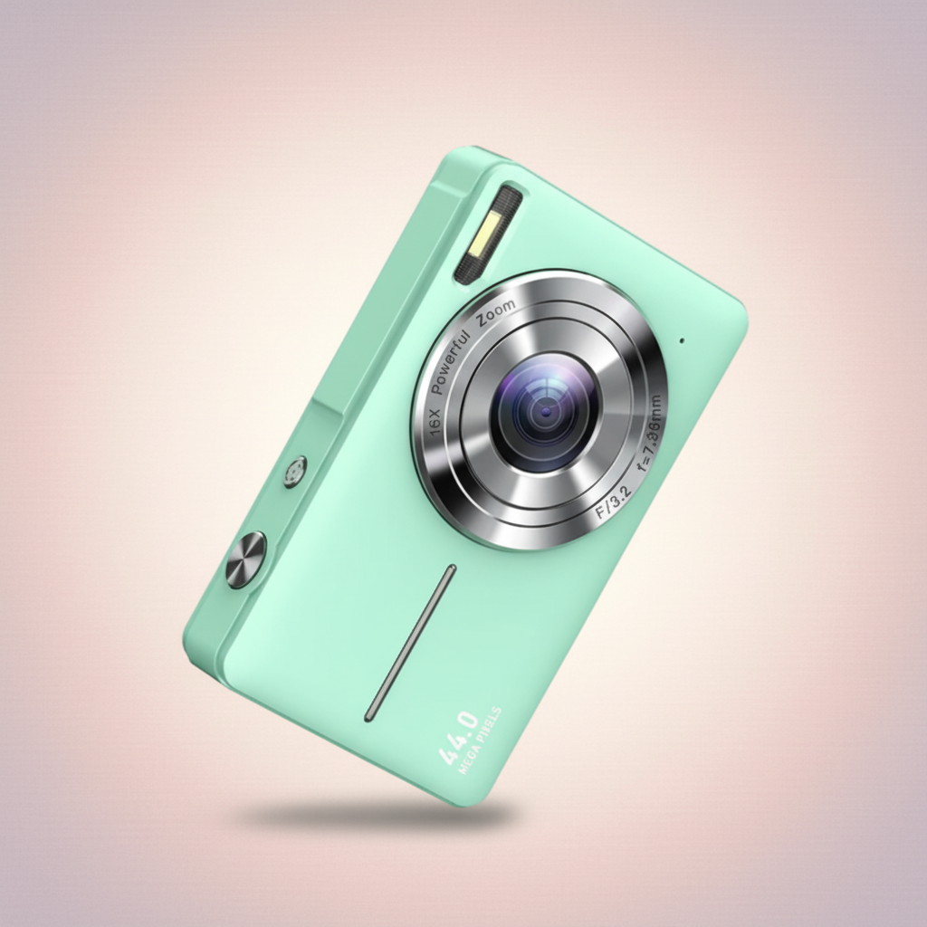 Kompakt retro point-and-shoot digitális fényképezőgép — 1080p videó