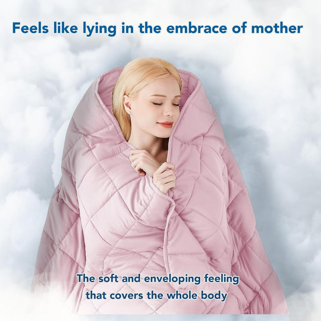 Pătură ponderată Cozy Comfort — țesătură din microfibră răcoritoare, umplutură cu reglare termică