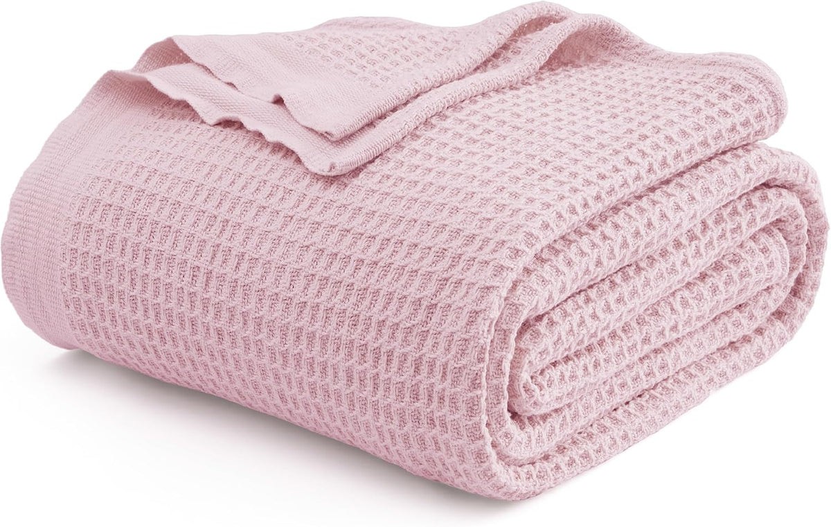 Waffelpiqué-Decke aus 100 % Baumwolle von Cozy Haven in Queensize — weiche, atmungsaktive, offen gewebte Struktur