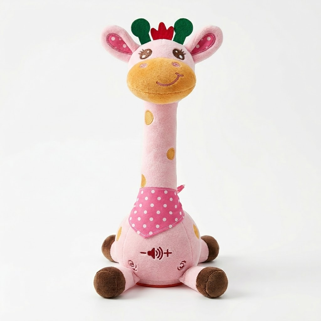 Interaktiv sjungande giraff i plysch – mjuk musikalisk leksak