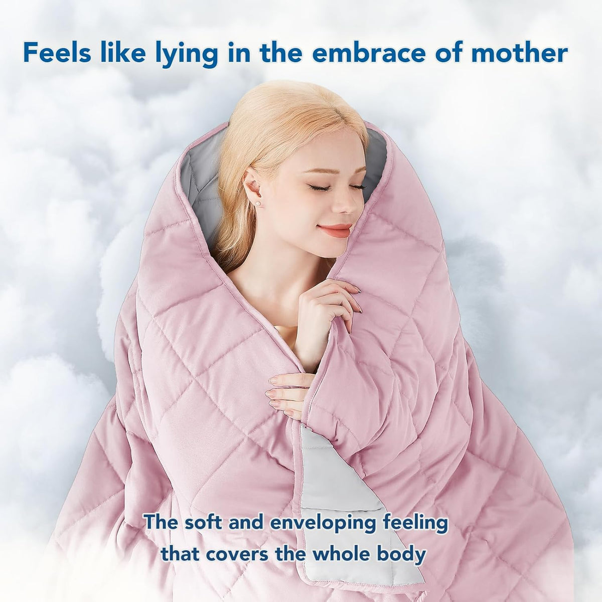 Pătură ponderată Cozy Comfort — țesătură din microfibră răcoritoare, umplutură cu reglare termică
