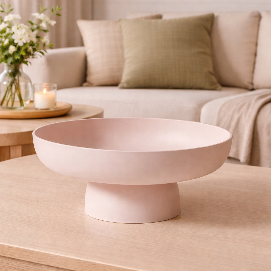 Retro Ceramic Fruit Bowl — Elevated Pedestal Base