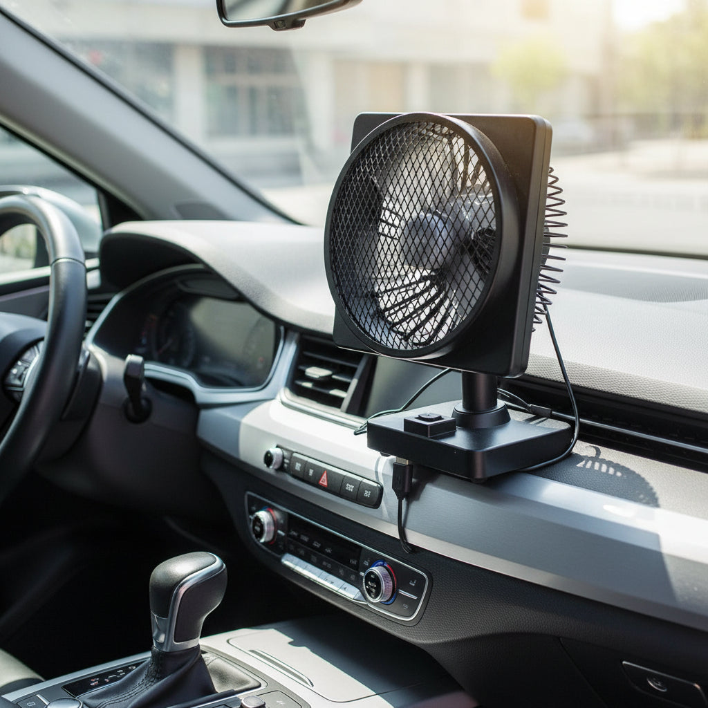 USB-autotuuletin — kannettava 12 V:n kojelaudan ilmanvaihtolaite