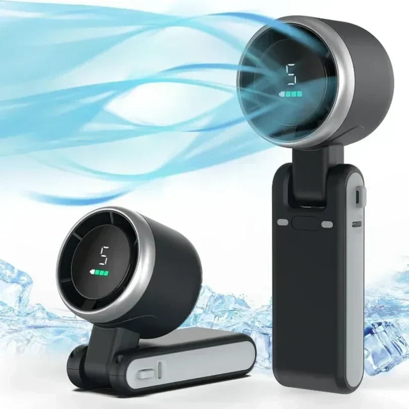 Rechargeable Neck Clip-On Mini Fan — Five-Speed Adjustable Settings