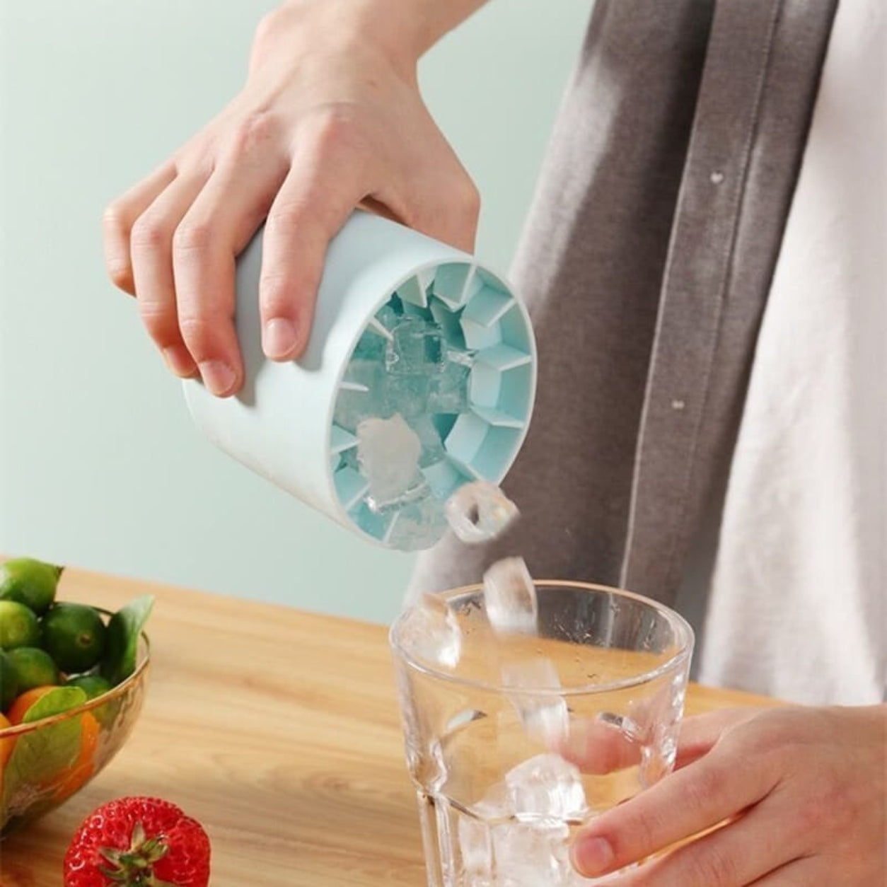 Bærbar ismaskinebakke kompakt stabelbar med låg | Meowbutter