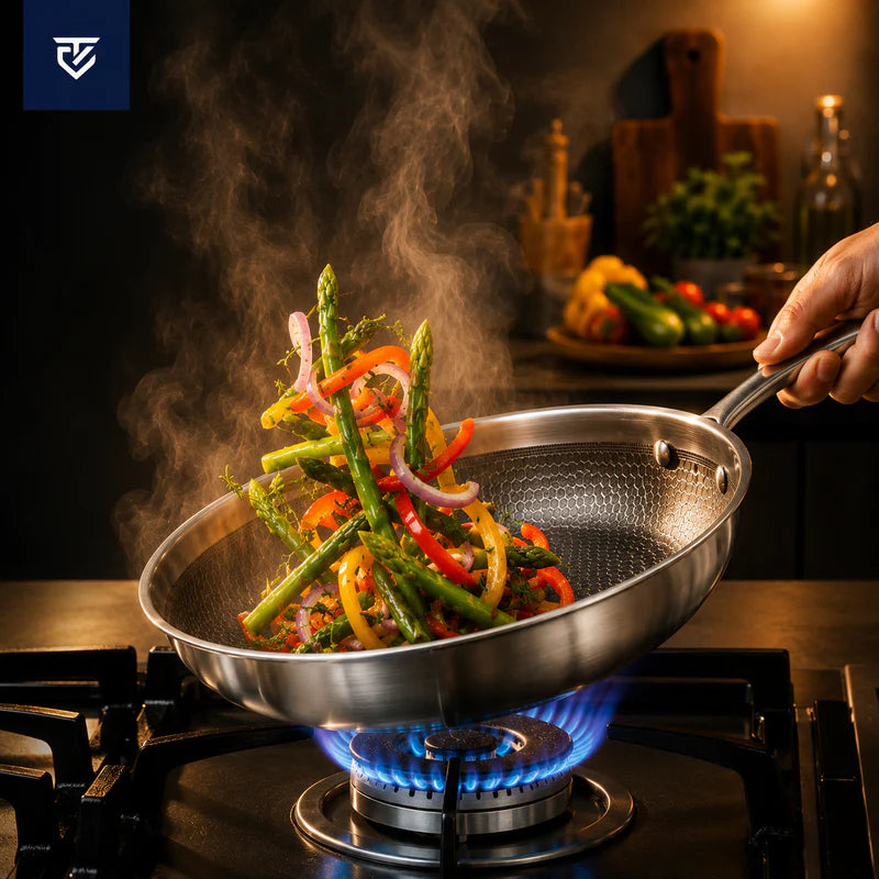 Premium Pure Titanium Fry Pan Pro for Effortless, Uncoated Cooking