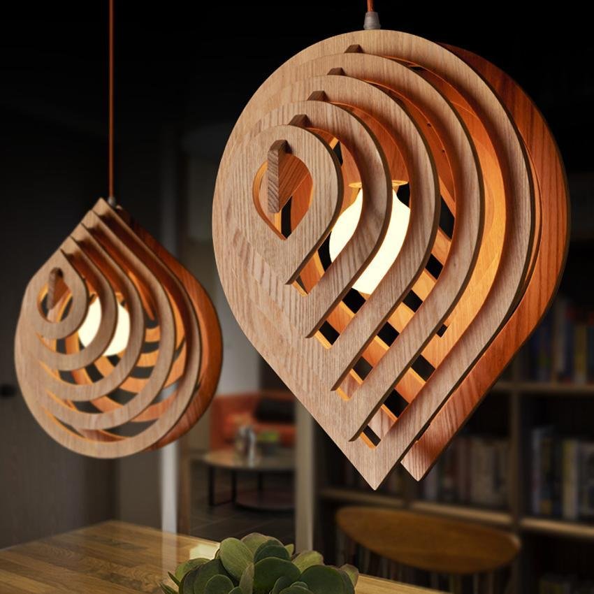 Scandinavian Solid Wood Hanging Light | Orntli