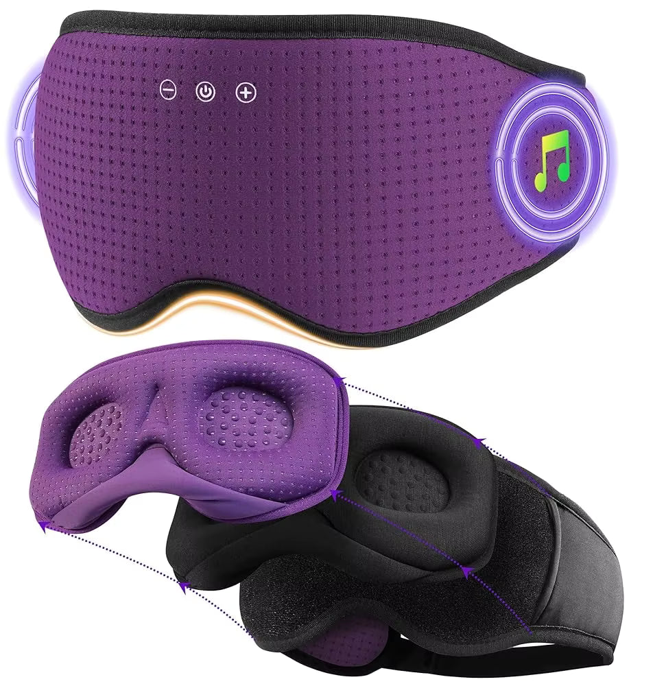 Spací maska DreamGuard Bluetooth — úplné zatemnění, prodyšná tkanina