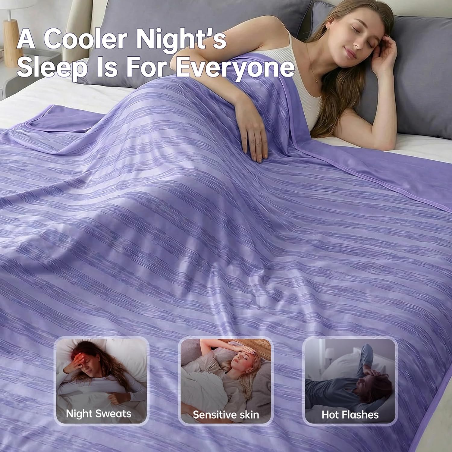 Chill Comfort Arc-Chill Cooling Blanket — 50 x 70 Inch Lightweight Portable Throw