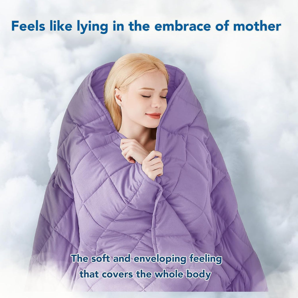 Pătură ponderată Cozy Comfort — țesătură din microfibră răcoritoare, umplutură cu reglare termică