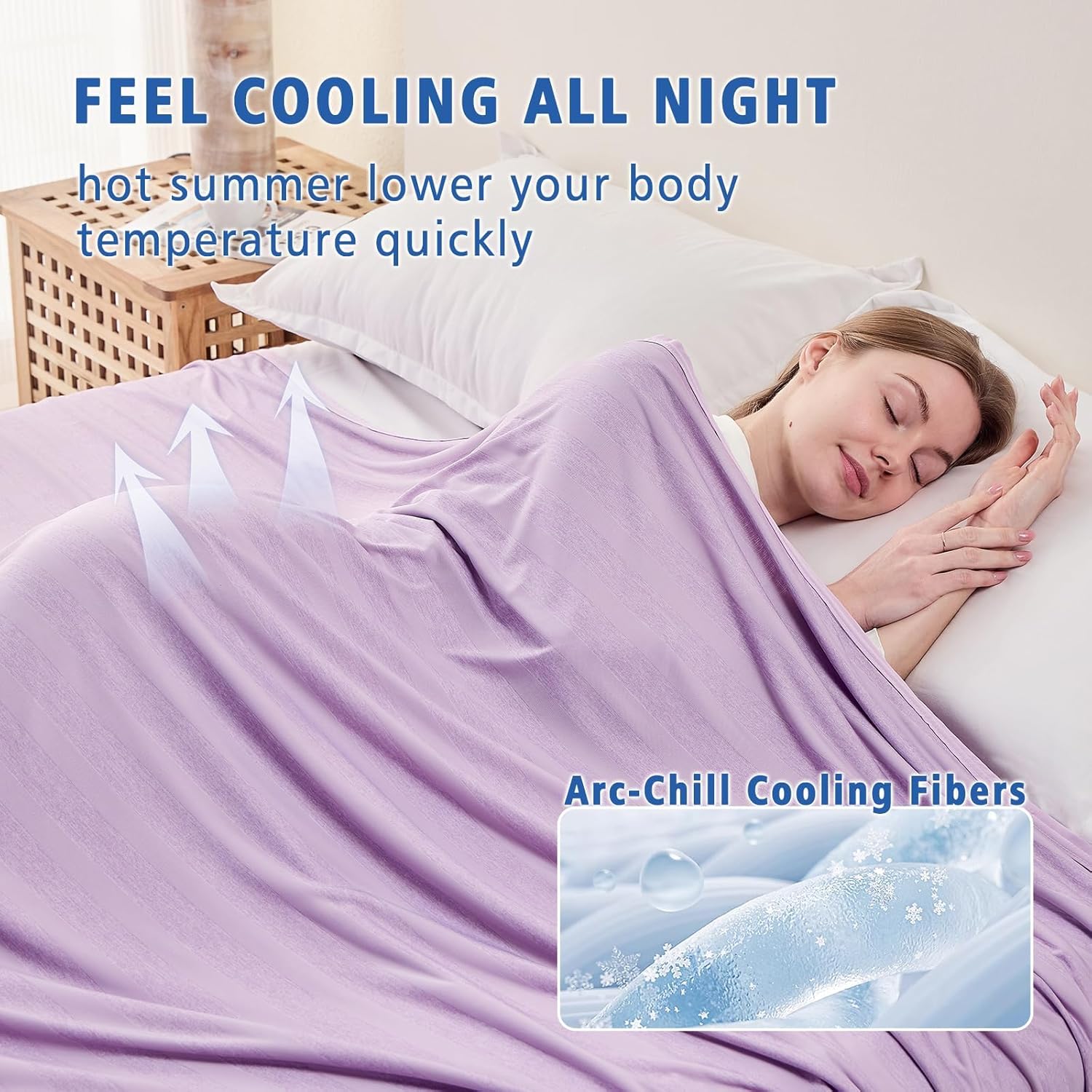 Chill Comfort Arc Chill Cooling Blanket — Lightweight, Breathable Double Layer Weave