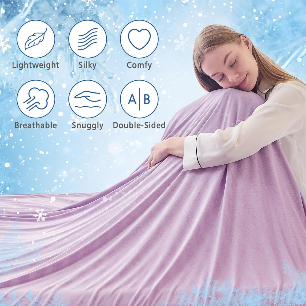 Chill Comfort Arc Chill Cooling Blanket — Lightweight, Breathable Double Layer Weave