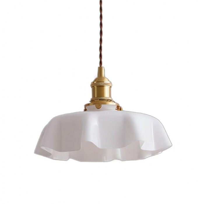 Retro Glass Flower Cream Hanging Lamp