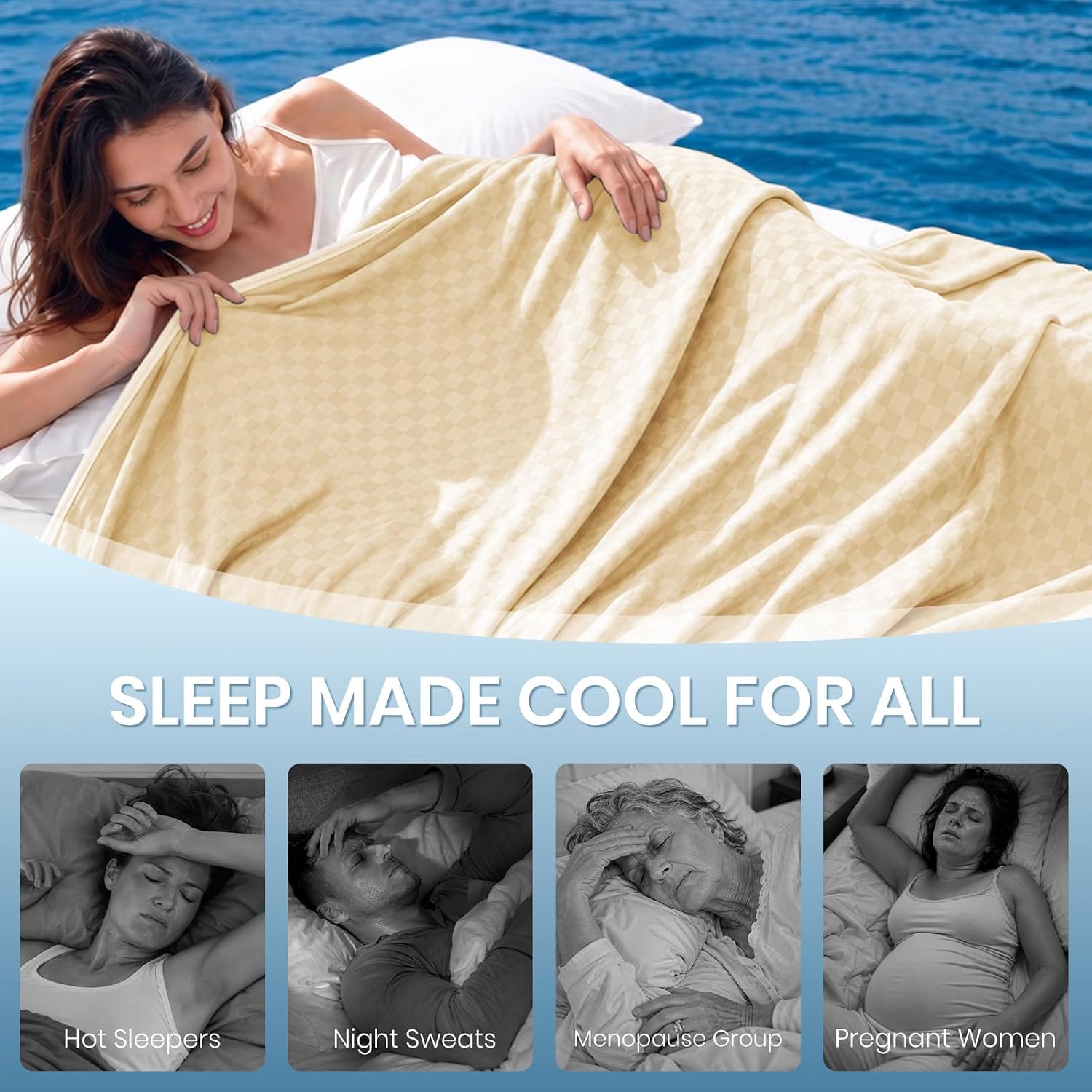 Chill Comfort Arc-Chill Technology Cooling Blanket — Soft Lightweight Fabric
