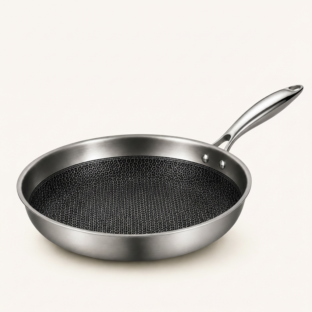 Premium Pure Titanium Fry Pan Pro for Effortless, Uncoated Cooking