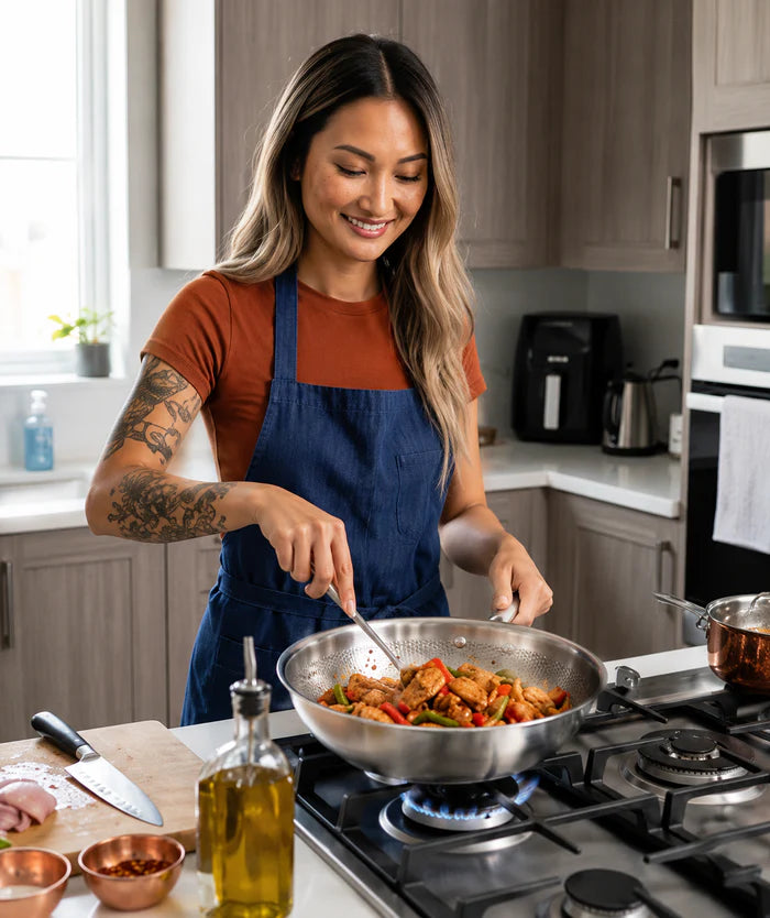 The Authentic Hand-Hammered Pure Titanium Wok (32CM)