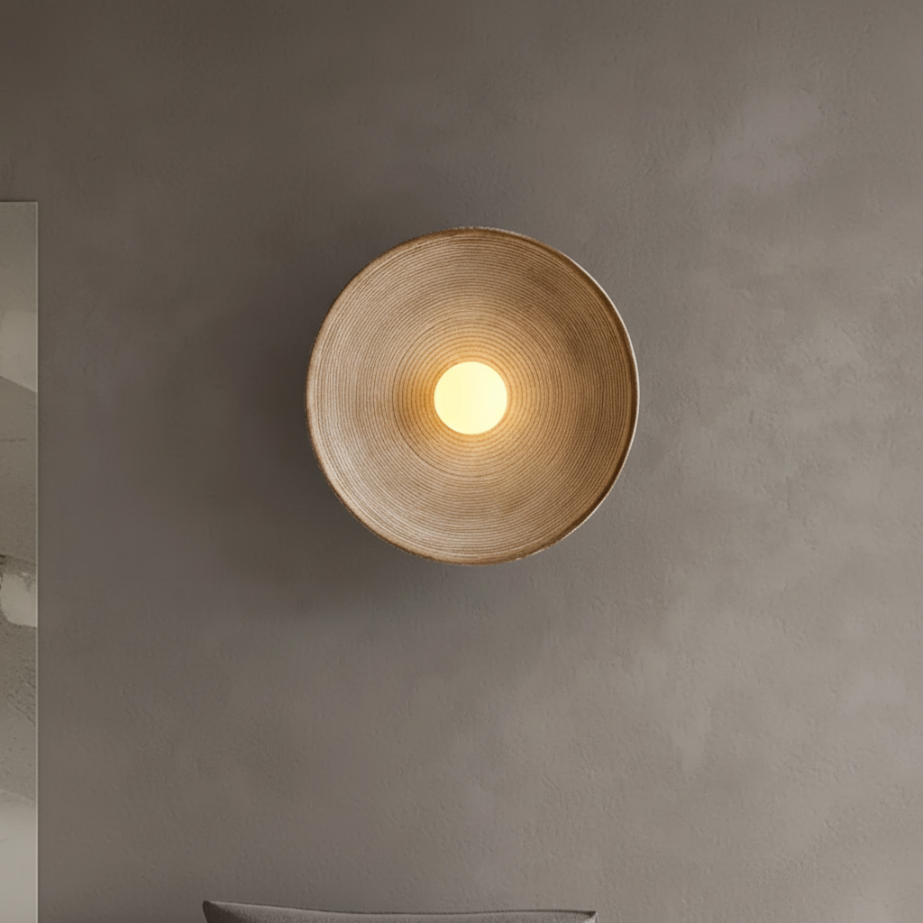 ResinLighto Runde Glas-Harzwandlampe — Warmes Umgebungslicht