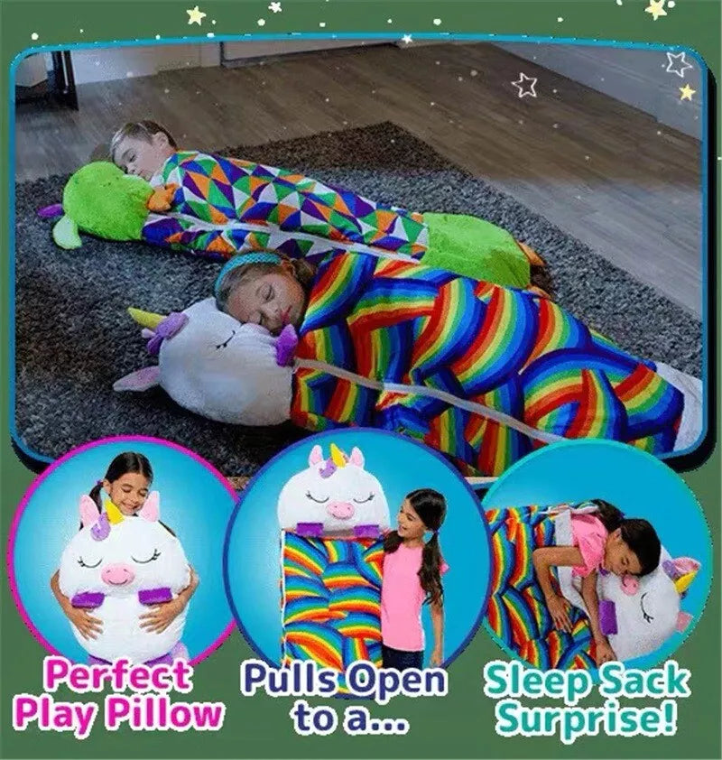 Kinderschlafsack mit Tiermotiv – weiches, gemütliches Design – lustiges Campingzubehör | meowbutter