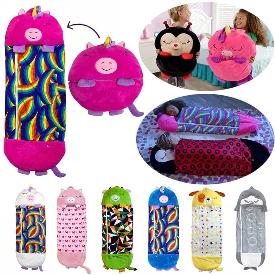 Kinderschlafsack mit Tiermotiv – weiches, gemütliches Design – lustiges Campingzubehör | meowbutter