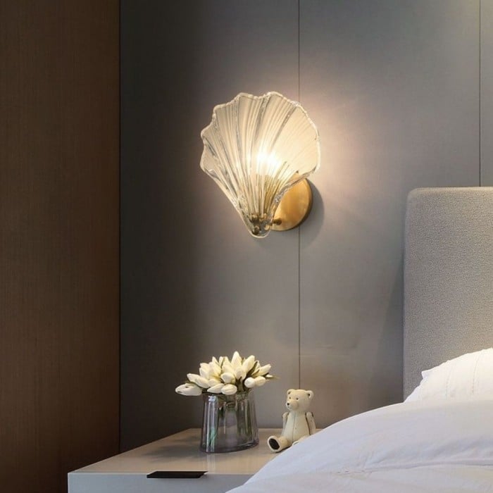 Lampada da parete Marina Shell in vetro | Eleganza moderna Art Deco | Meowbutter