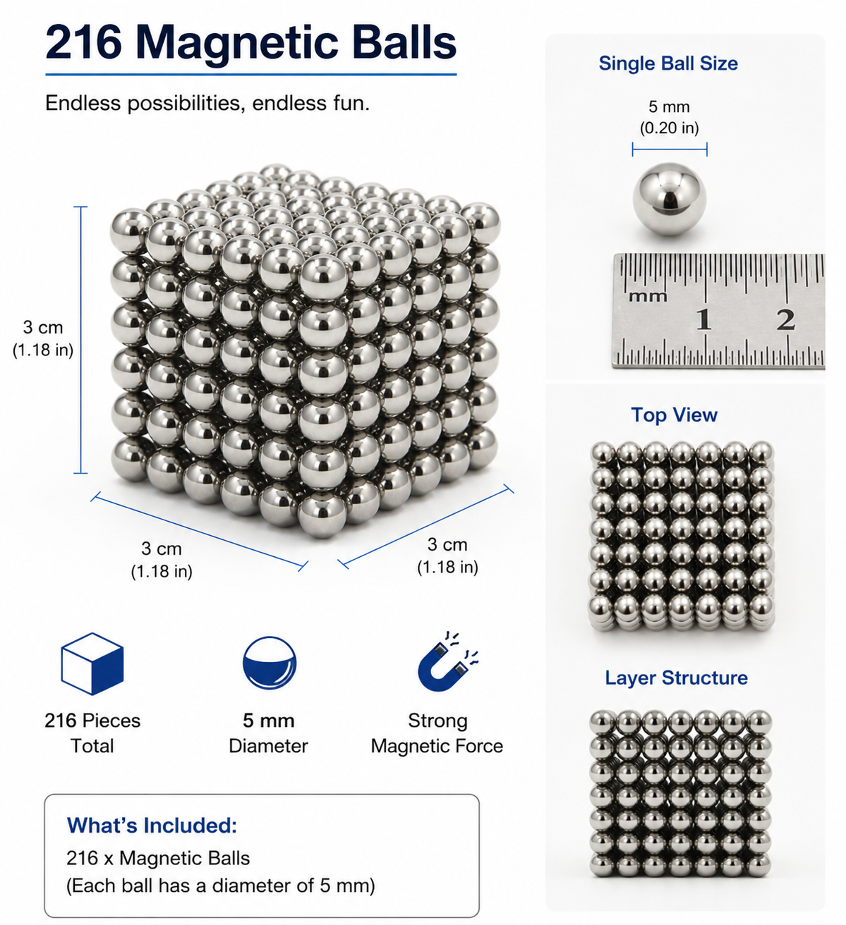 Magnetická stavebnice MagiBuild Sphere — 3D konstrukční sada s více osami