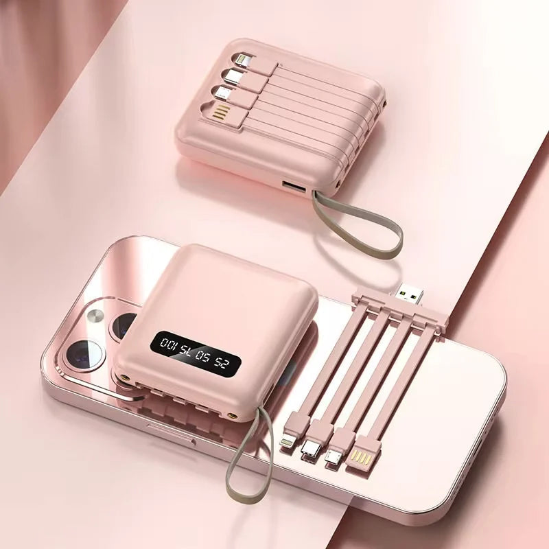 4 az 1-ben Power Bank - USB-C Gyors Töltés - 10000 és 20000mAh - Fekete, Fehér és Lila | meowbutter