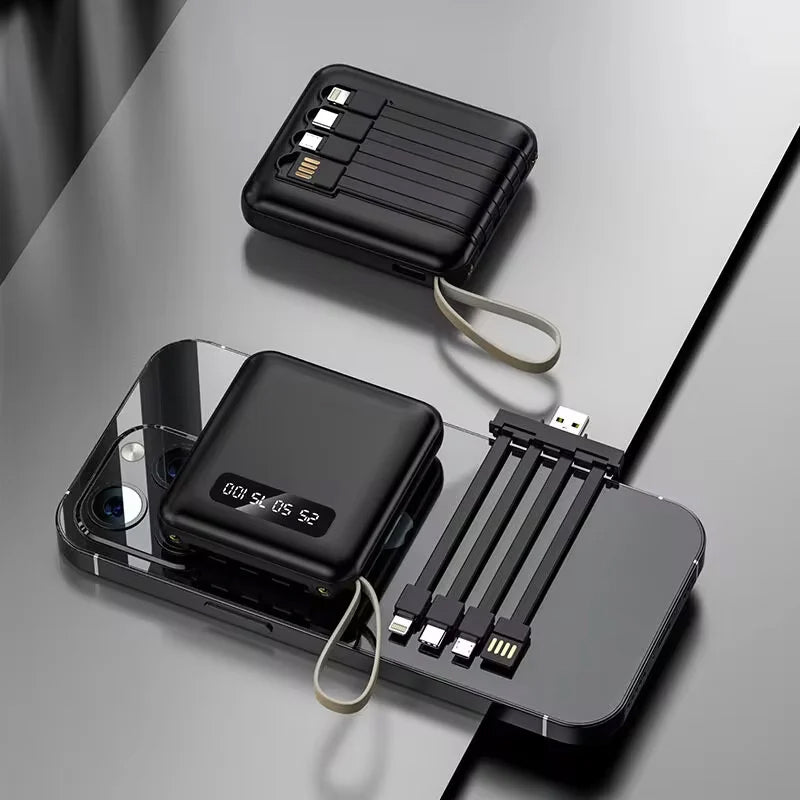 4 az 1-ben Power Bank - USB-C Gyors Töltés - 10000 és 20000mAh - Fekete, Fehér és Lila | meowbutter