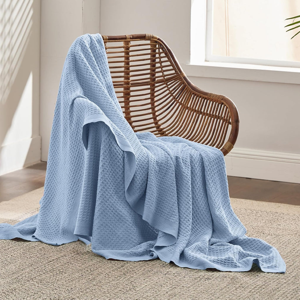 Waffelpiqué-Decke aus 100 % Baumwolle von Cozy Haven in Queensize — weiche, atmungsaktive, offen gewebte Struktur