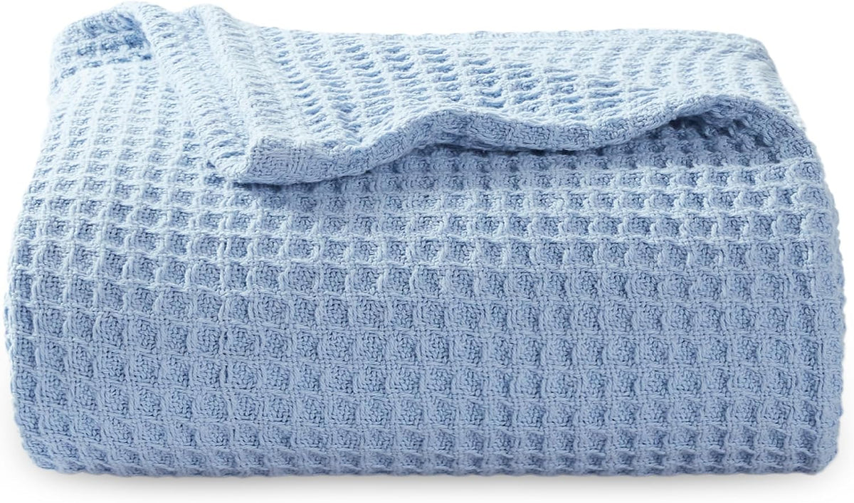 Waffelpiqué-Decke aus 100 % Baumwolle von Cozy Haven in Queensize — weiche, atmungsaktive, offen gewebte Struktur