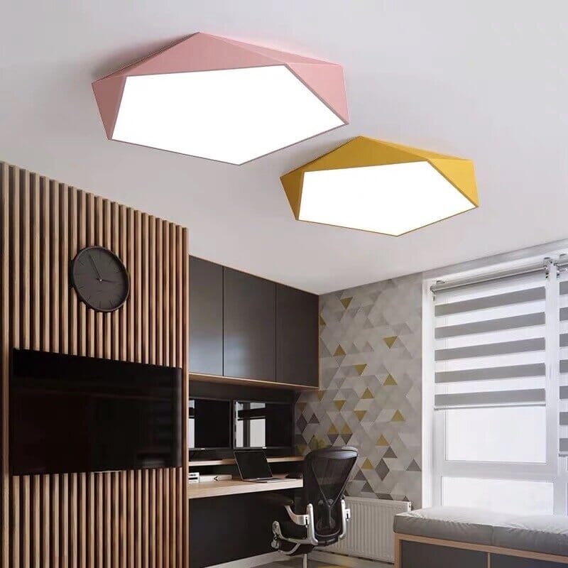 Skydor Modern Geometric LED Ceiling Light — Architectural Polygonal Profile