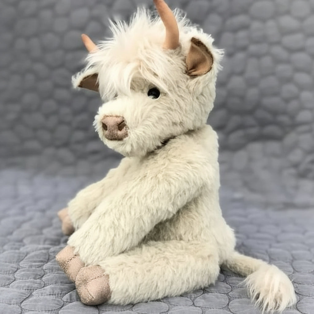 Ručně vyrobený plyšák skotského náhorního skotu - měkký sametový fleece