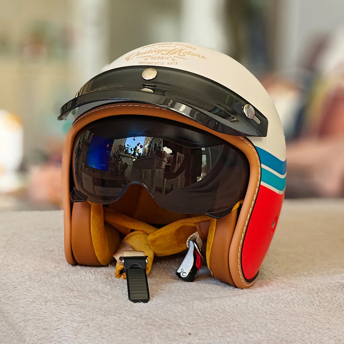 The Street King - Vintage Open Face Helmet - DOT & ECE Approved - Meowbutter