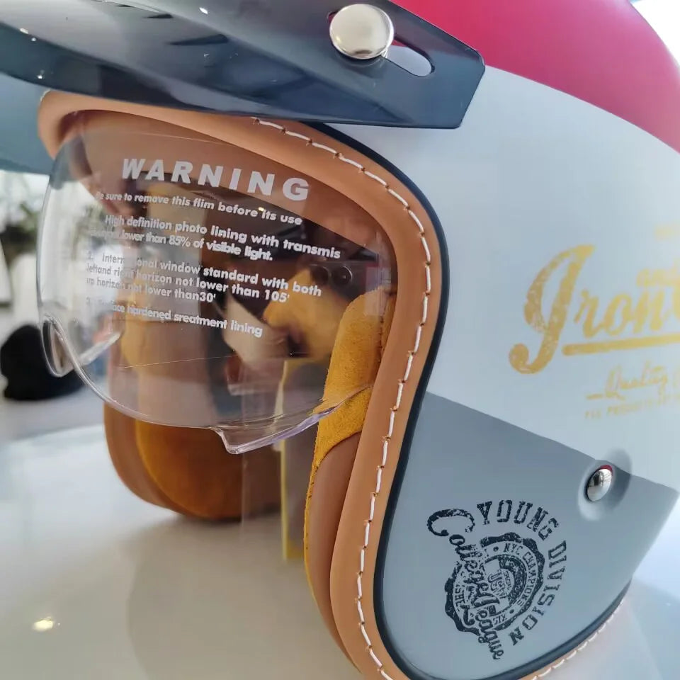 The Street King - Vintage Open Face Helmet - DOT & ECE Approved - Meowbutter