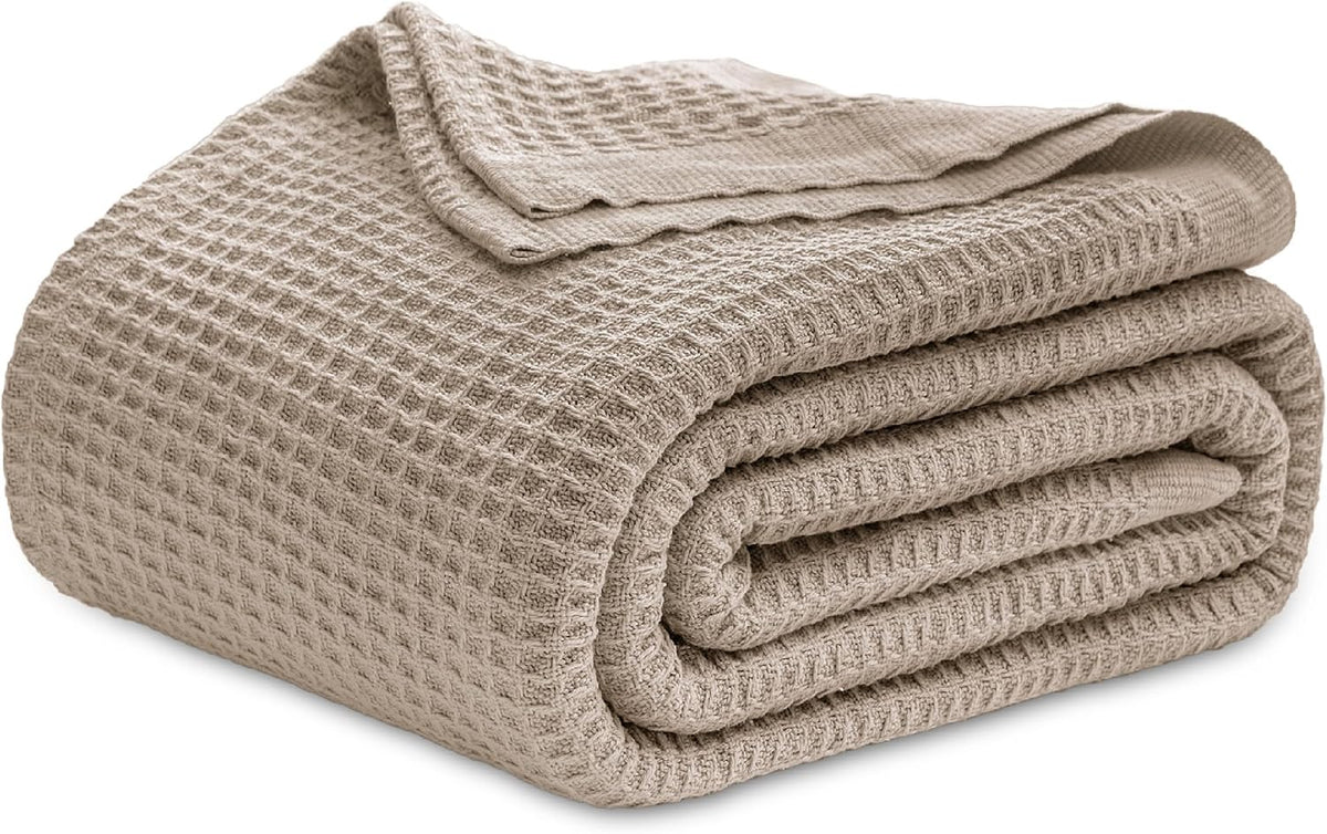 Waffelpiqué-Decke aus 100 % Baumwolle von Cozy Haven in Queensize — weiche, atmungsaktive, offen gewebte Struktur